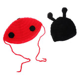 Maxbell Newborn Baby Girls Boys Crochet Knit Costume Photo Photography Prop Set Little Ladybird Black - Aladdin Shoppers