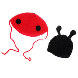 Maxbell Newborn Baby Girls Boys Crochet Knit Costume Photo Photography Prop Set Little Ladybird Black - Aladdin Shoppers