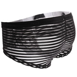 Maxbell Sexy See Through Stripe Boxer Briefs U Convex Underwear for Men M Black - Aladdin Shoppers
