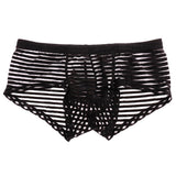 Maxbell Sexy See Through Stripe Boxer Briefs U Convex Underwear for Men M Black - Aladdin Shoppers