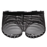 Maxbell Sexy See Through Stripe Boxer Briefs U Convex Underwear for Men M Black - Aladdin Shoppers