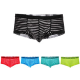 Maxbell Sexy See Through Stripe Boxer Briefs U Convex Underwear for Men L Black - Aladdin Shoppers