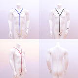 Maxbell Maxbell Sexy Men Buckle Y Shape Harness Underwear Bodysuit Clubwear Costume Blue
