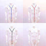 Maxbell Maxbell Sexy Men Buckle Y Shape Harness Underwear Bodysuit Clubwear Costume Blue