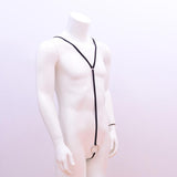 Maxbell Maxbell Sexy Men Buckle Y Shape Harness Underwear Bodysuit Clubwear Costume Black