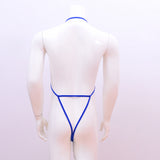 Maxbell Maxbell Sexy Men Halter Snap Chest Harness Underwear Bodysuit Clubwear Costume Blue