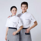 Maxbell 2Pcs Unisex Short Sleeve Chef Jacket Restaurant Cook Uniform 3XL Black+Red