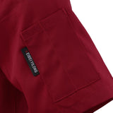 Maxbell 2Pcs Unisex Short Sleeve Chef Jacket Restaurant Cook Uniform 3XL Black+Red