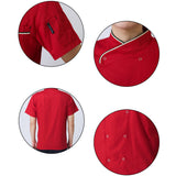 Maxbell 2Pcs Unisex Short Sleeve Chef Jacket Restaurant Cook Uniform 3XL Black+Red