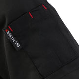 Maxbell 2Pcs Unisex Short Sleeve Chef Jacket Restaurant Cook Uniform 3XL Black+Red