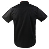 Maxbell 2Pcs Unisex Short Sleeve Chef Jacket Restaurant Cook Uniform 3XL Black+Red