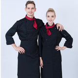 Maxbell Men Women Double Breasted Short Sleeve Chef Coat Restaurant Cook Uniform L Black Short Sleeve - Aladdin Shoppers