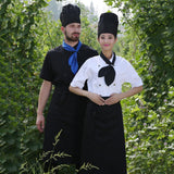 Maxbell Men Women Double Breasted Short Sleeve Chef Coat Restaurant Cook Uniform L Black Short Sleeve - Aladdin Shoppers