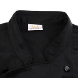 Maxbell Men Women Double Breasted Short Sleeve Chef Coat Restaurant Cook Uniform L Black Short Sleeve - Aladdin Shoppers