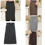 Maxbell Half-length Apron With Pocket Catering Chefs Waiters Bar Apron Black White Stripe - Aladdin Shoppers