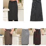 Maxbell Half-length Apron With Pocket Catering Chefs Waiters Bar Apron Black White Stripe - Aladdin Shoppers