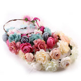 Maxbell 12 Pcs Girls Bohemian Floral Garlands Bride Flower Crown Hairbands Wreath