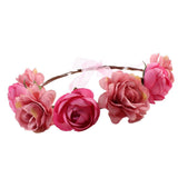 Maxbell 12 Pcs Girls Bohemian Floral Garlands Bride Flower Crown Hairbands Wreath