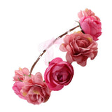 Maxbell 12 Pcs Girls Bohemian Floral Garlands Bride Flower Crown Hairbands Wreath