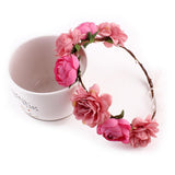 Maxbell 12 Pcs Girls Bohemian Floral Garlands Bride Flower Crown Hairbands Wreath