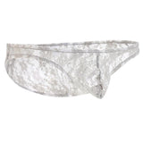 Maxbell Sexy Mens Low-rise Transparent Panties Lace Hipsters G-String L Grey - Aladdin Shoppers