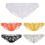 Maxbell Sexy Mens Low-rise Transparent Panties Lace Hipsters G-String L Grey - Aladdin Shoppers
