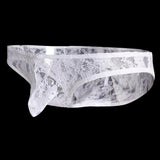 Maxbell Sexy Mens Low-rise Transparent Panties Lace Hipsters G-String M White - Aladdin Shoppers