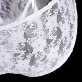 Maxbell Sexy Mens Low-rise Transparent Panties Lace Hipsters G-String M White - Aladdin Shoppers