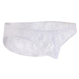 Maxbell Sexy Mens Low-rise Transparent Panties Lace Hipsters G-String L White - Aladdin Shoppers