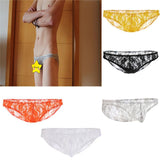 Maxbell Sexy Mens Low-rise Transparent Panties Lace Hipsters G-String XL Black - Aladdin Shoppers