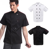 Maxbell 2x Unisex Red+White Short Sleeve   Restaurant Hotel Cook Coat M