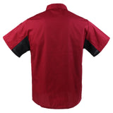 Maxbell 2 Pieces White Red Chef Jacket Coat Breathable Mesh Waiter Hotel Kitchen Top