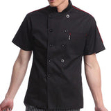 Maxbell 2 Pieces White Red Chef Jacket Coat Breathable Mesh Waiter Hotel Kitchen Top