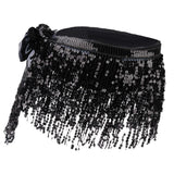 2 Pieces Belly Dance Waist Chain Hip Skirt Scarf with Sequins Tassel Womens