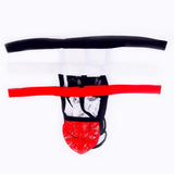 Maxbell Mens Sexy Mini Lace See-through Pouch G-string T-back Briefs Underwear Red - Aladdin Shoppers