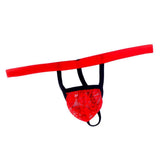 Maxbell Mens Sexy Mini Lace See-through Pouch G-string T-back Briefs Underwear Red - Aladdin Shoppers