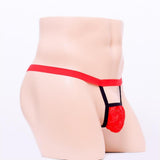 Maxbell Mens Sexy Mini Lace See-through Pouch G-string T-back Briefs Underwear Red - Aladdin Shoppers