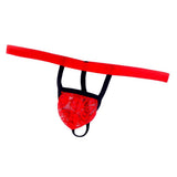 Maxbell Mens Sexy Mini Lace See-through Pouch G-string T-back Briefs Underwear Red - Aladdin Shoppers