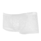 Maxbell Men Sexy lace Boxer Briefs Low Rise Lingerie Mesh Trunks Underwear L white - Aladdin Shoppers