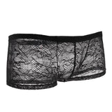 Maxbell Men Sexy lace Boxer Briefs Low Rise Lingerie Mesh Trunks Underwear XL black - Aladdin Shoppers