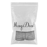 Maxbell Men Sexy lace Boxer Briefs Low Rise Lingerie Mesh Trunks Underwear XL black - Aladdin Shoppers