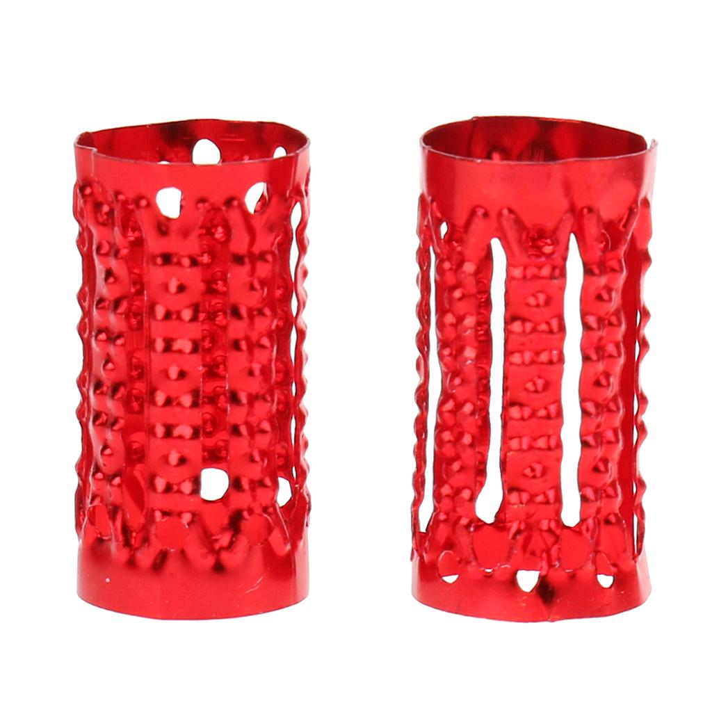 Maxbell Maxbell 100pcs Dreadlock Beads Hair Rings Adjustable Hair Braid Cuffs Clip Red