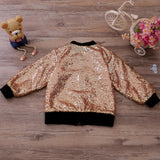 Babies Kids Girls Coat Sequin Shining Long Sleeve Outwear Jacket Coat 18-24M