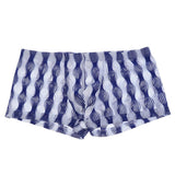 Maxbell Sexy Low Waist Men's Flat Pants Boxer Underwear Mesh Underpants 28 Blue - Aladdin Shoppers