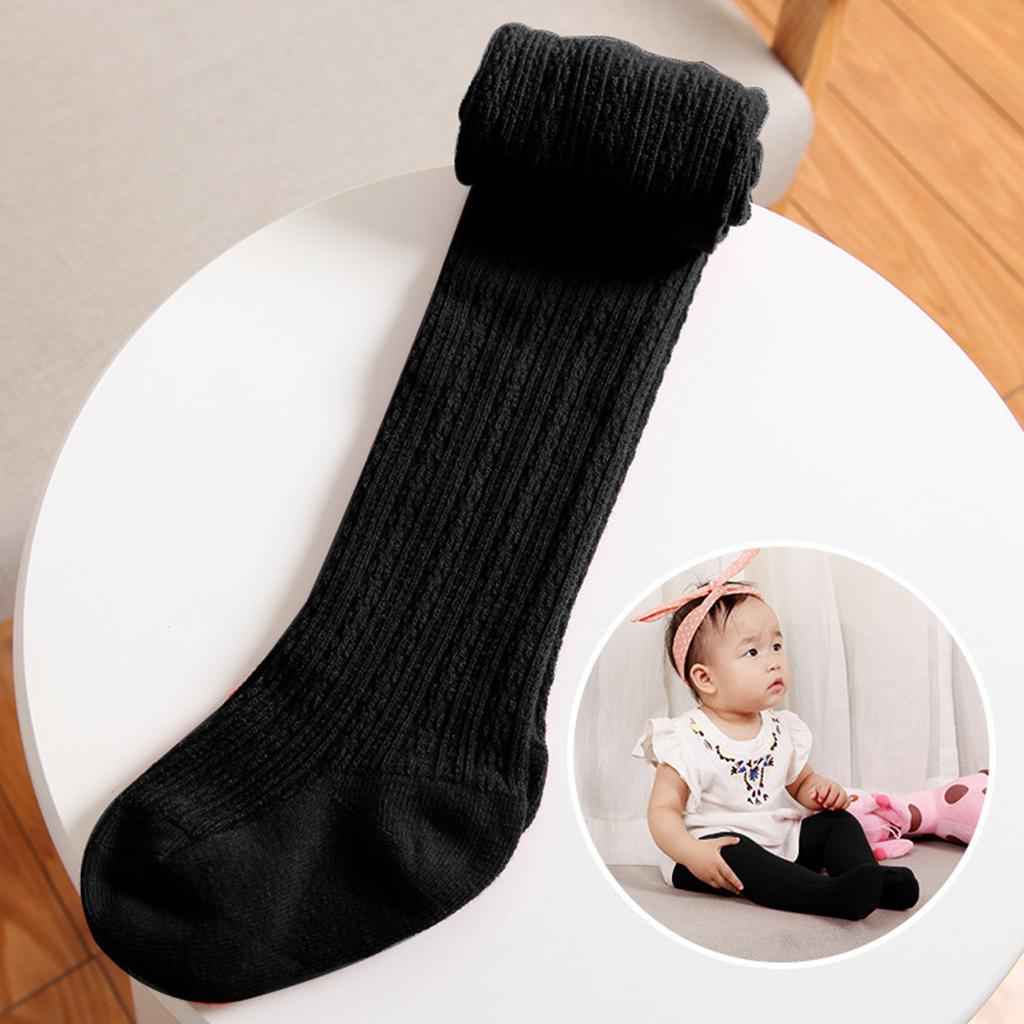 Baby Toddler Girls Children Cable Knit Cotton Tights Stocking Pants 6-12 Months Black
