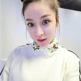 Choker Necklace Women Peter Pan Detachable Lapel Shirt False Collar Styel 2-Black