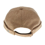 Maxbell 2x Retro Casual Docker Hat SkullCap Beanie Brimless Landlord Hat Black+Brown