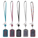 Maxbell 2pieces Rhinestone Lanyard with Retractable Reel Vertical ID Badge Holder