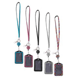 Maxbell 2pieces Rhinestone Lanyard with Retractable Reel Vertical ID Badge Holder