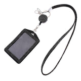 Maxbell 2pieces Rhinestone Lanyard with Retractable Reel Vertical ID Badge Holder